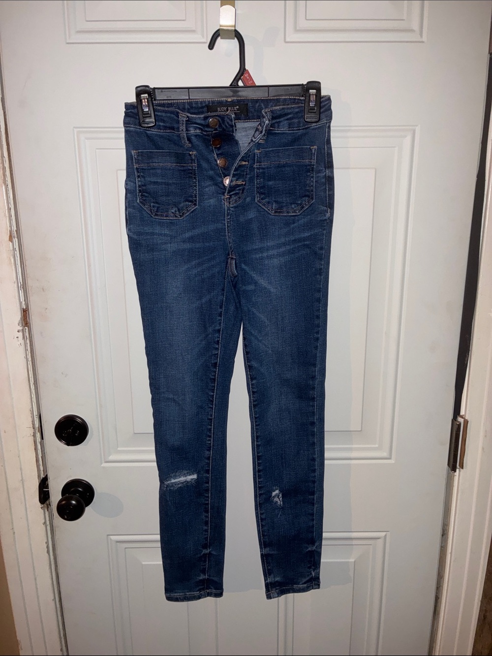 Judy Blue Dark Blue High-Rise Button-Fly Skinny Jeans